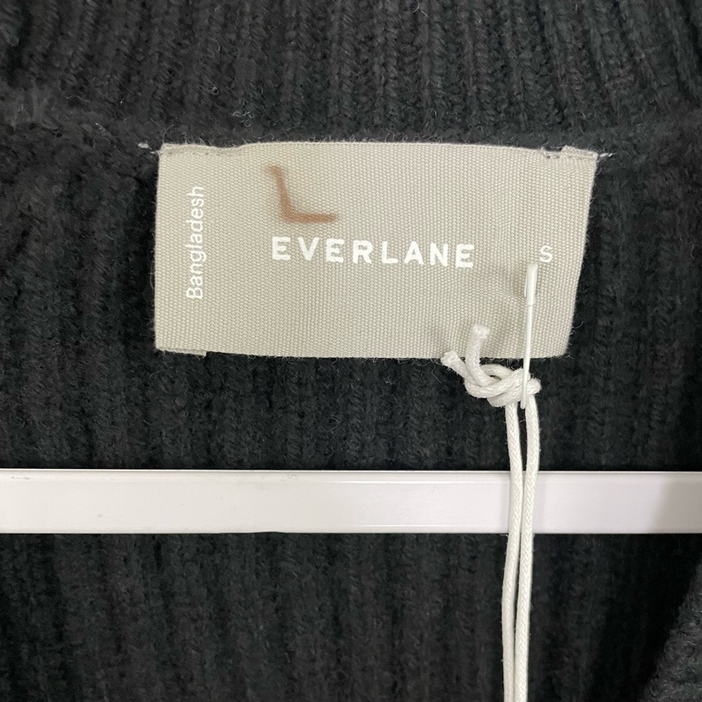 Everlane Women's The Felted Merino Wool Cocoon Cardigan Sweater Black NWT - Picture 10 of 13